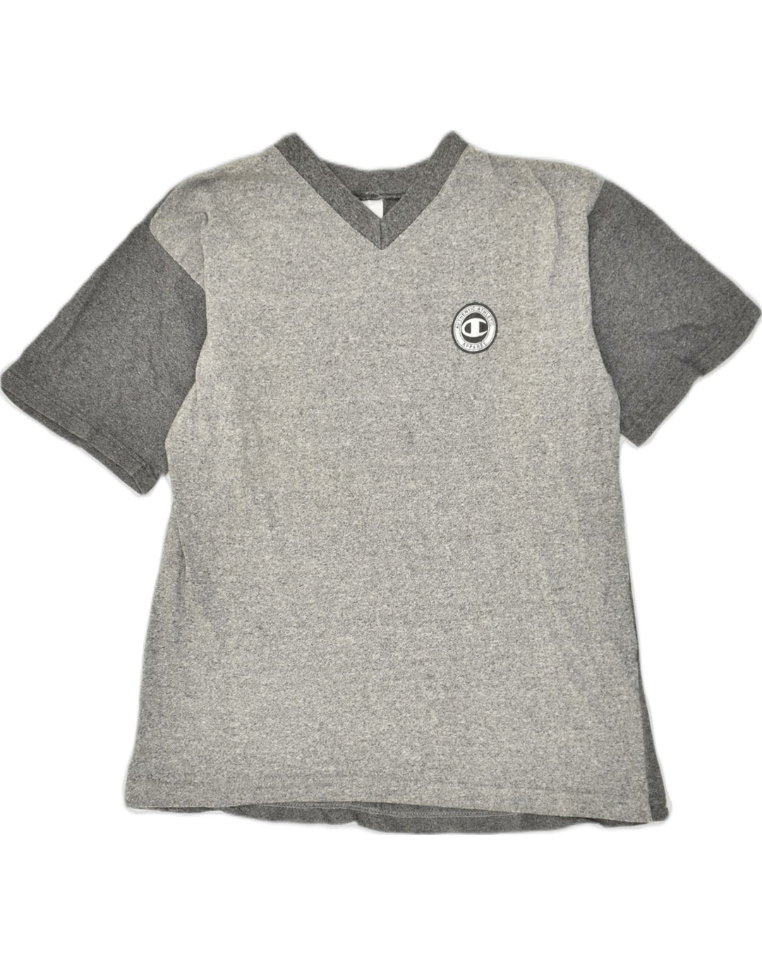 CHAMPION Mens Graphic T-Shirt Top Medium Grey Colourblock Cotton Vintage Champion and Second-Hand Champion from Messina Hembry 