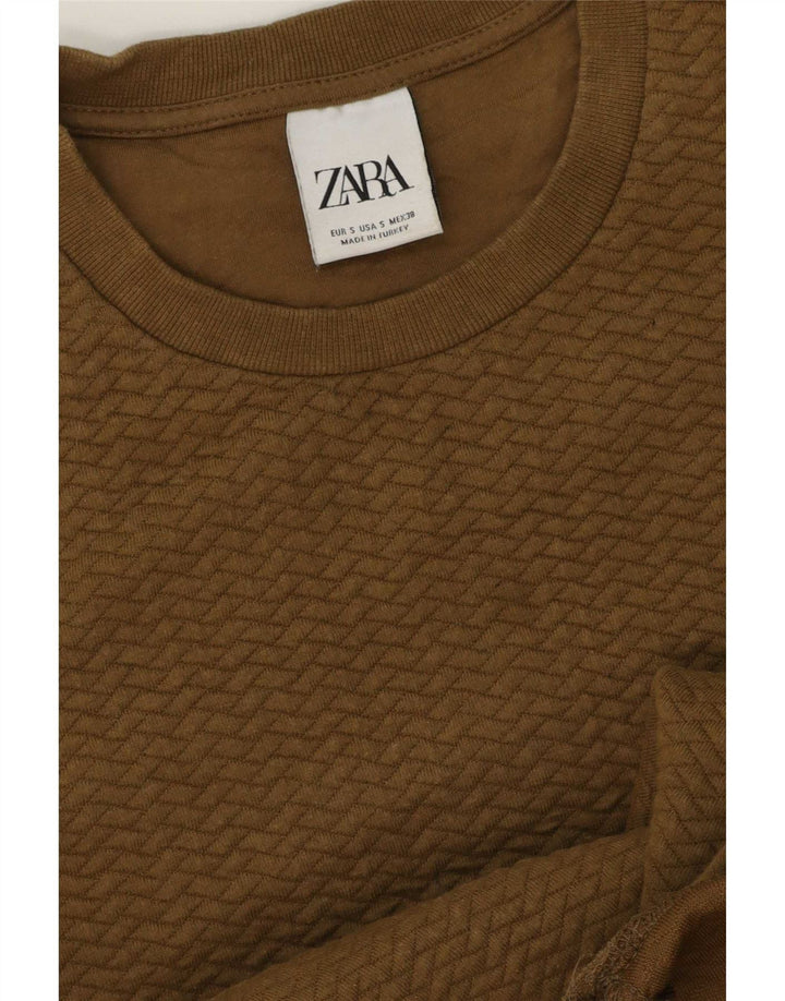 Zara Herren Sweatshirt Pullover Small Khaki