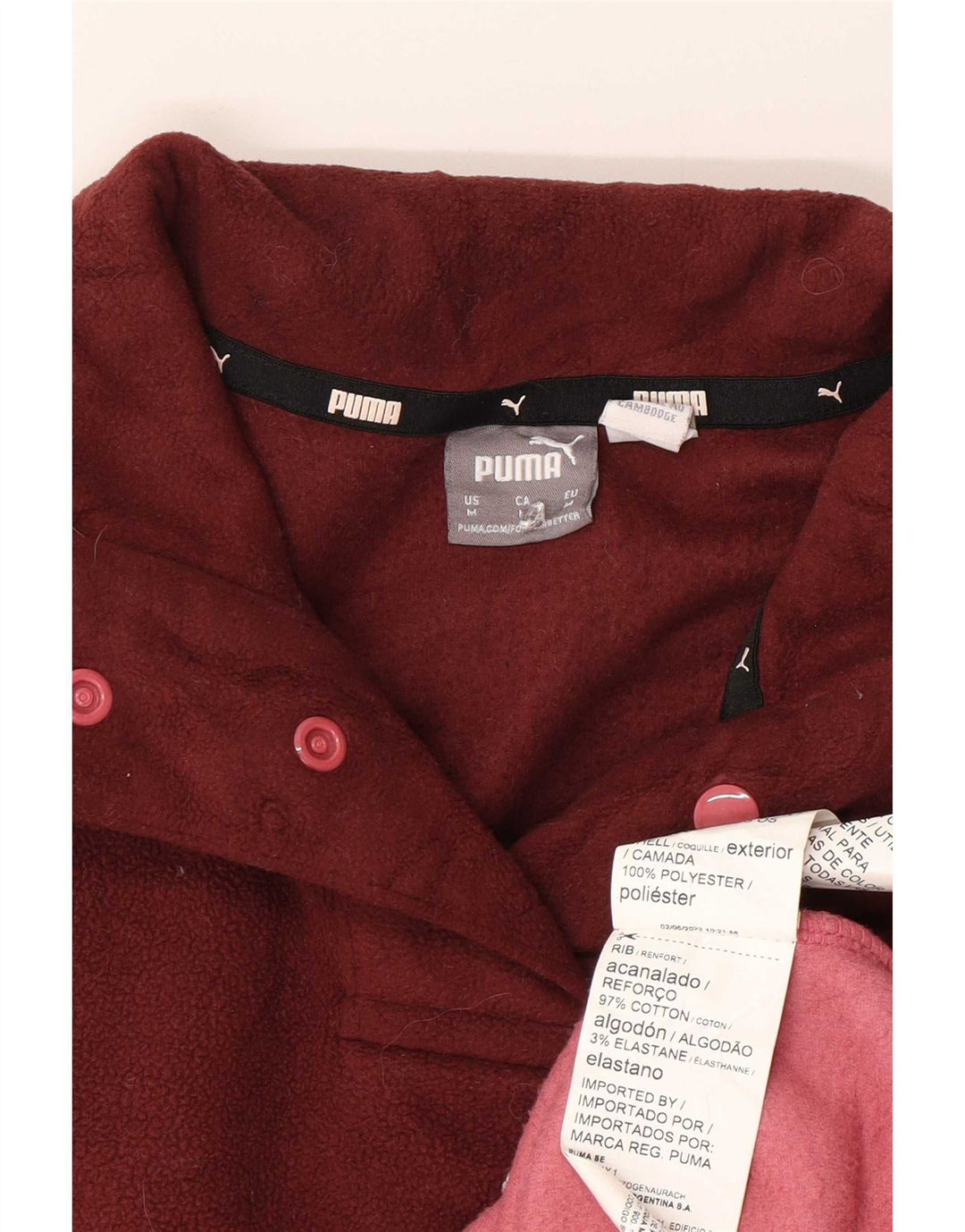 Puma Damen Übergroßer Grafik-Fleecepullover UK 14 Medium Burgund