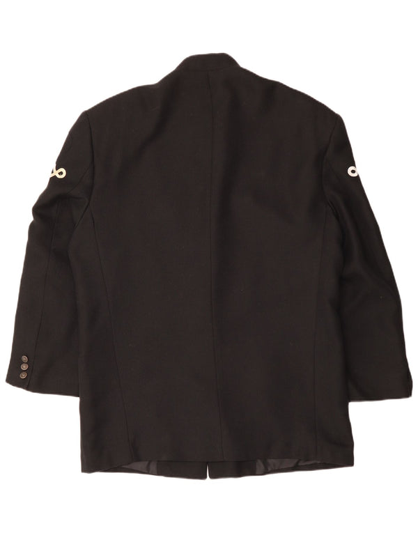 VINTAGE Herren 5-Knopf-Blazerjacke UK 40 Große schwarze Viskose