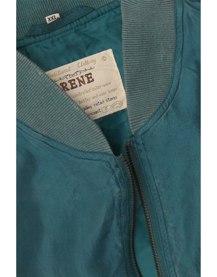 Rene Herren Bomberjacke UK 44 2XL Blaue Seide