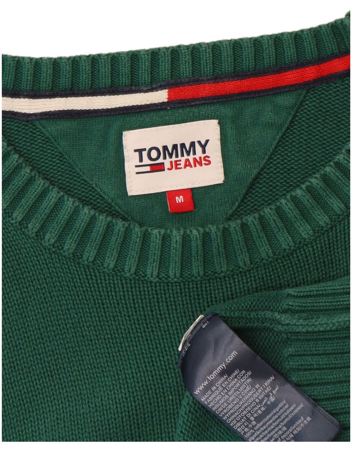 TOMMY HILFIGER Herren-Pullover mit Rundhalsausschnitt, mittelgrüne Baumwolle