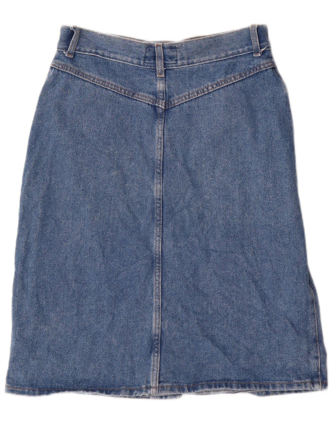 VINTAGE Damen Jeansrock IT 42 Medium W30 Blaue Baumwolle