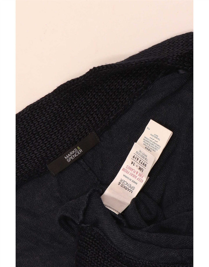 Marks & Spencer Poncho-Pullover für Damen, UK 14, mittleres Marineblau, Farbblock