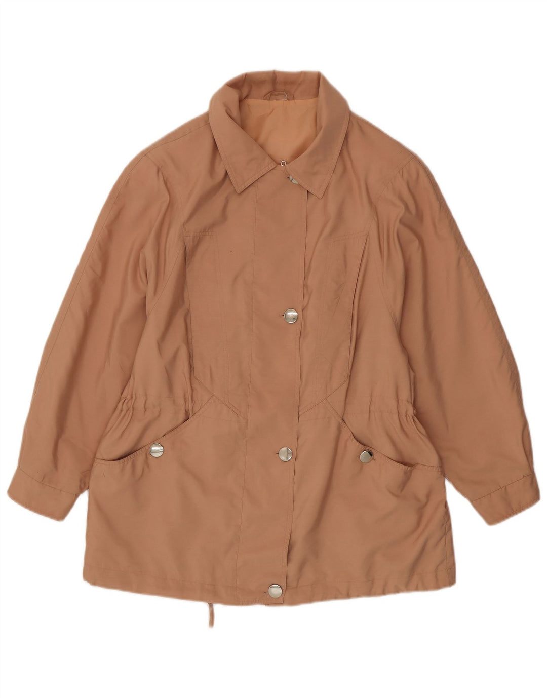 Vintage Damen Bomberjacke UK 16 Groß Beige Polyester