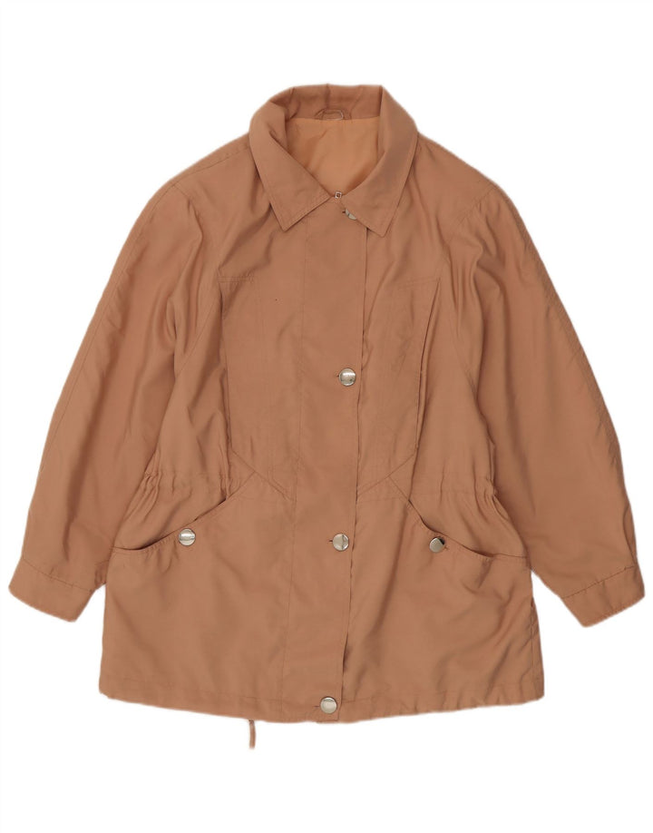 Vintage Damen Bomberjacke UK 16 Groß Beige Polyester