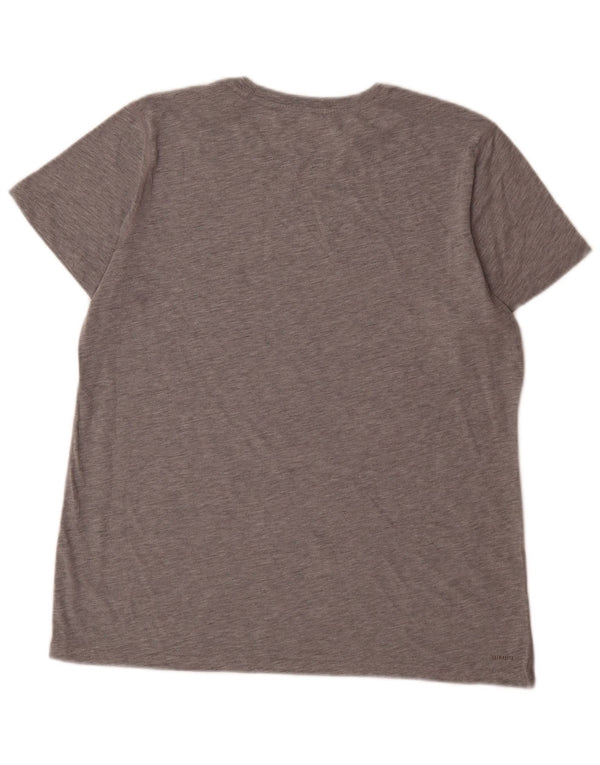 Adidas Damen T-Shirt Top UK 18 XL Grau Baumwolle