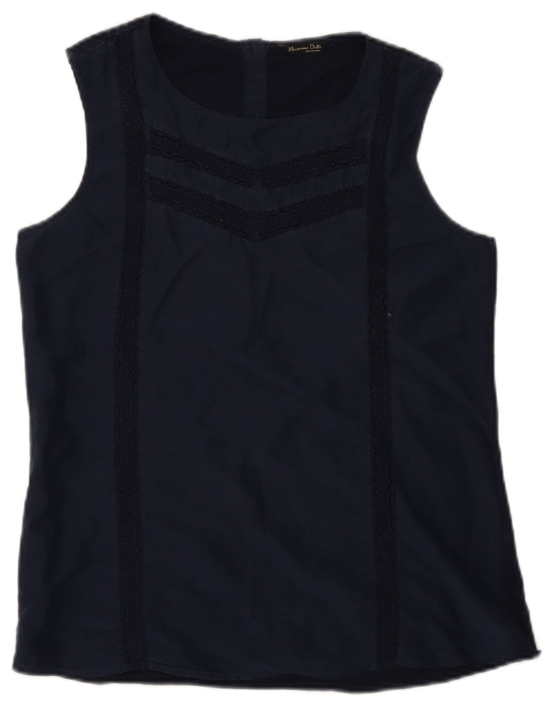 Massimo Dutti Damen Weste Top UK 12 Medium Marineblau