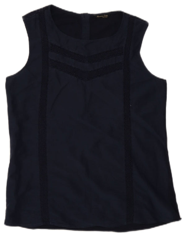 Massimo Dutti Womens Vest Top UK 12 Medium Navy Blue