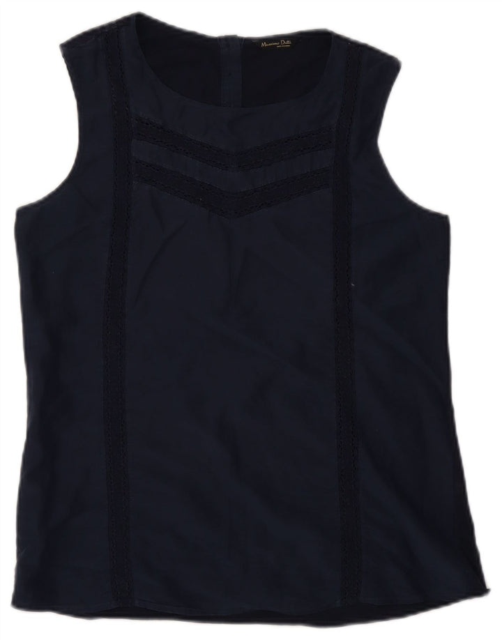 Massimo Dutti Damen Weste Top UK 12 Medium Marineblau