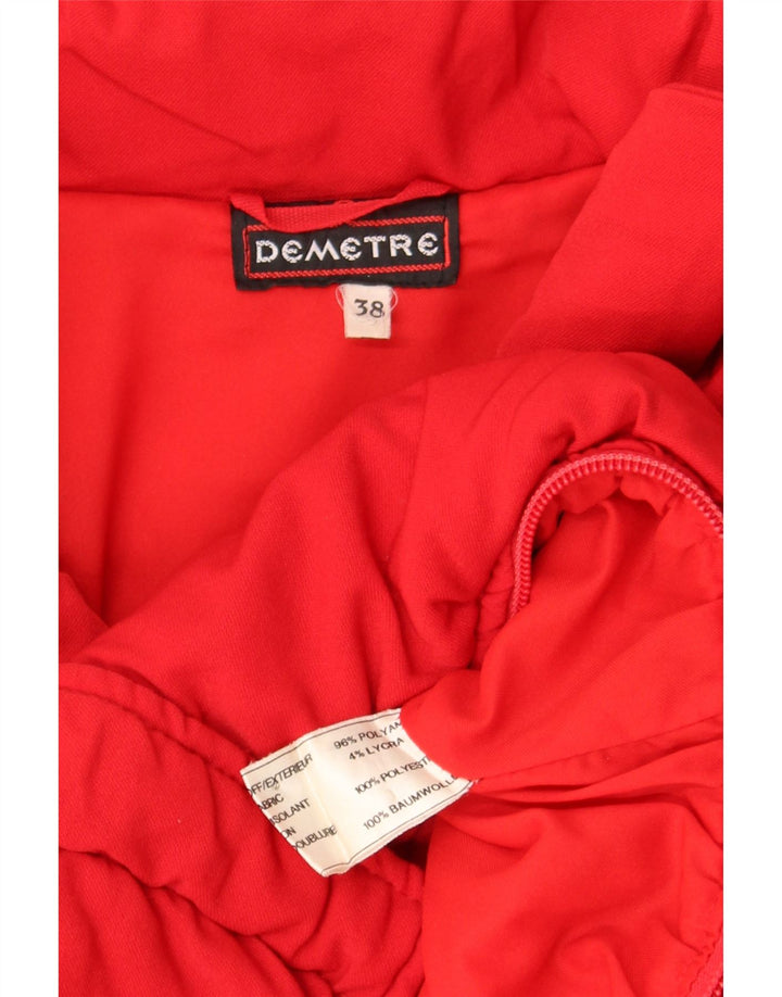 Vintage Damen Crop Wattierte Jacke EU 38 Mittelrotes Polyamid