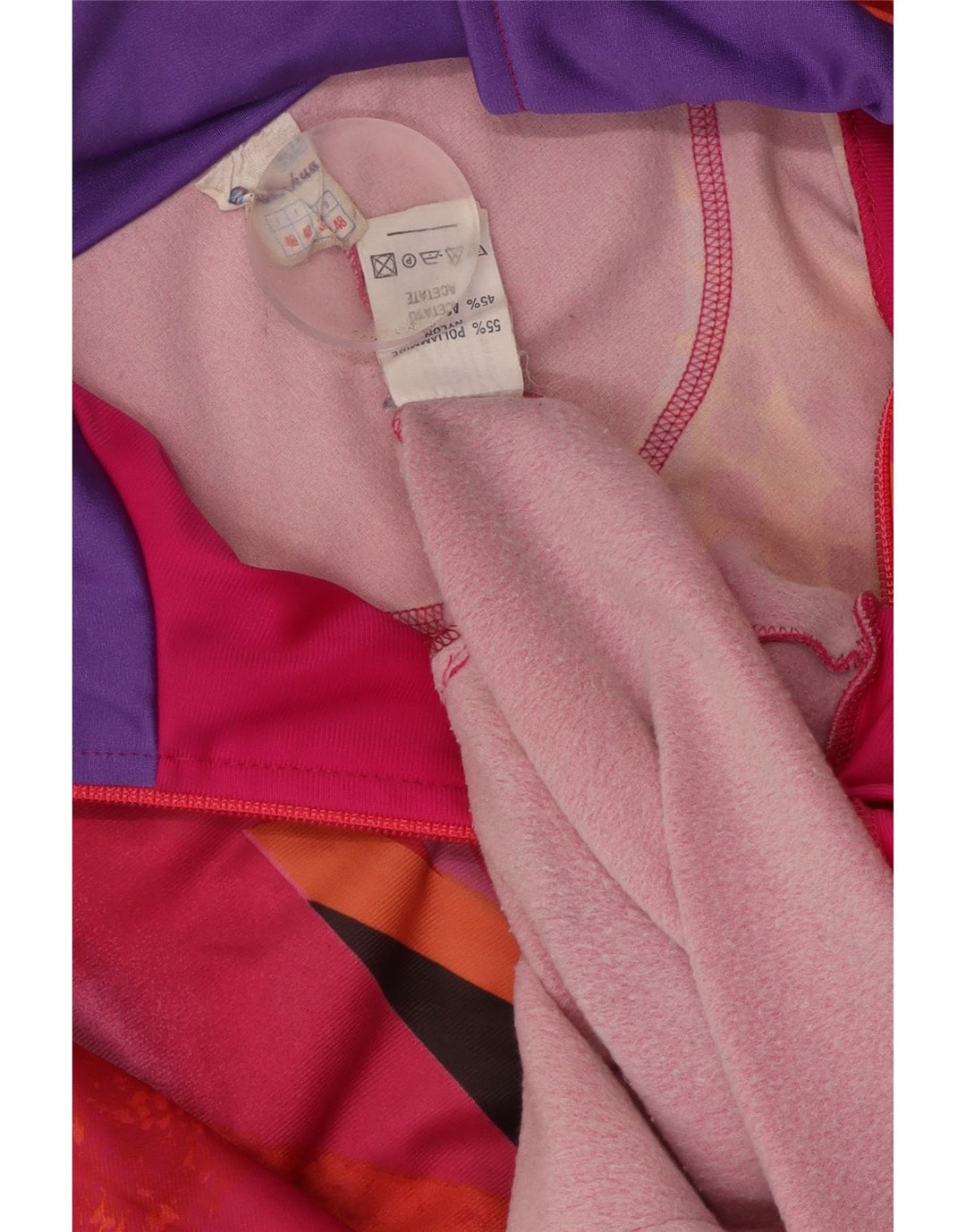 Vintage Herren-Trainingsanzug-Top-Jacke UK 38 Mittelrosa Colourblock-Polyester