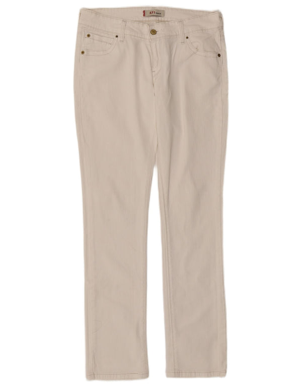 Levi's Damen 571 Slim Jeans W30 L32 Weiß