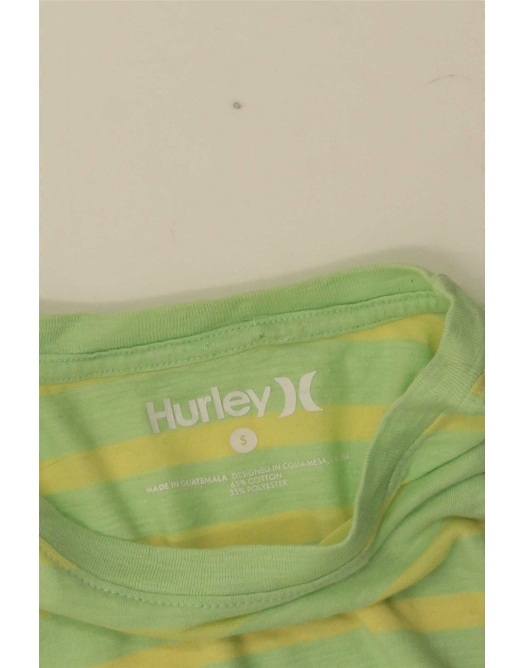 Hurley Herren-T-Shirt-Oberteil, klein, grün gestreift, Baumwolle