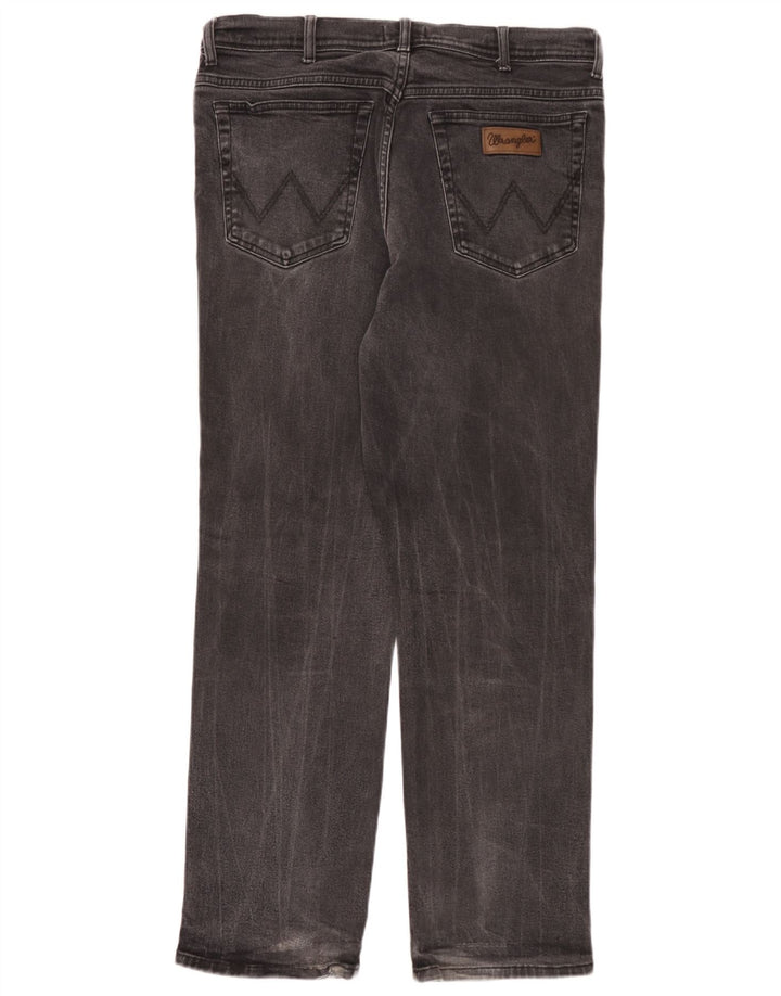 Wrangler Herren Texas Stretch Straight Jeans W38 L32 Graue Baumwolle