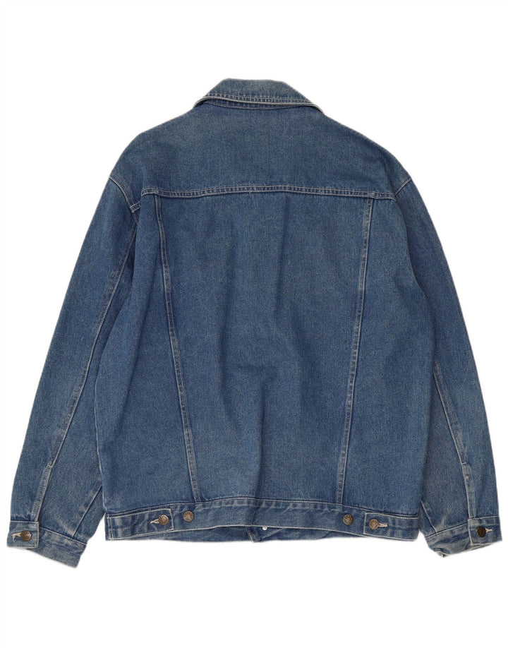 VINTAGE Mens Denim Jacket UK 40 Large Blue Cotton
