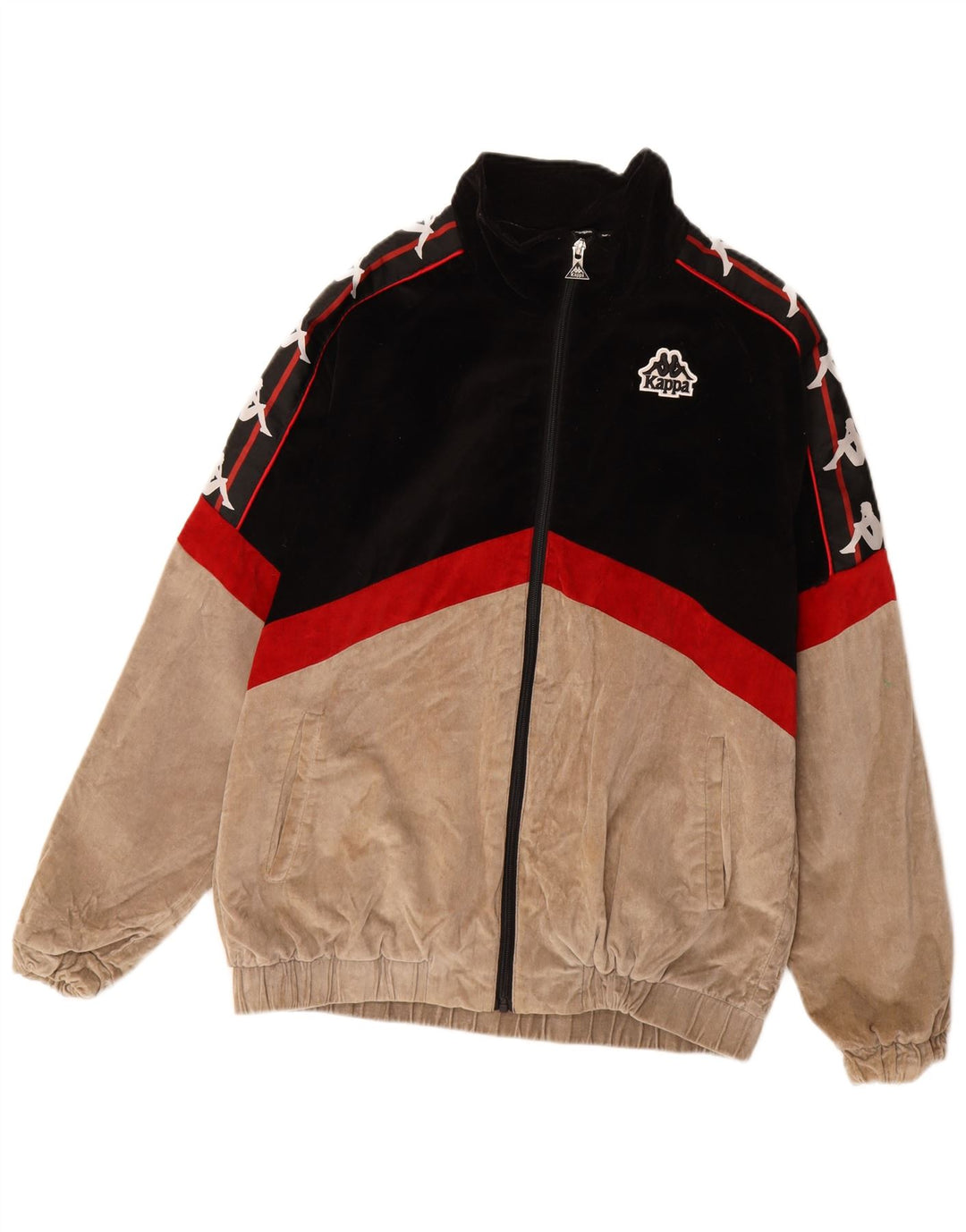 Kappa Herren-Bomberjacke mit Grafik, UK 38, Mittelschwarz, Colourblock-Baumwolle