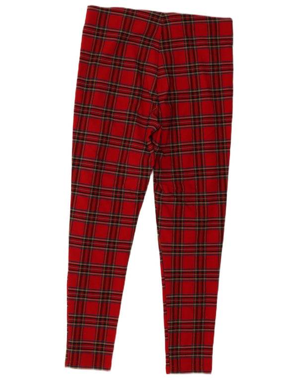 Zara Womens Skinny Casual Trousers Large W30 L26 Red Plaid