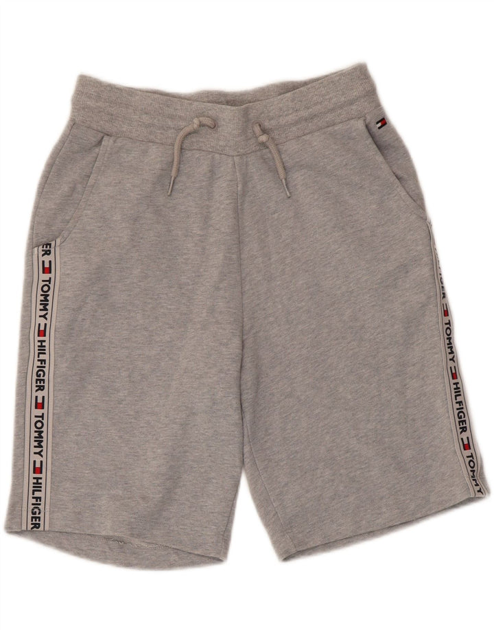 Tommy Hilfiger Herren-Sportshorts mit Grafik, Größe S, graue Baumwolle