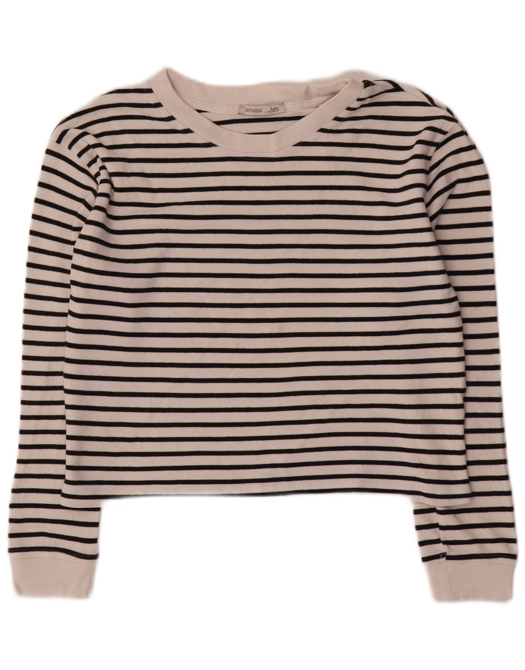Zara Damen Langarmshirt Langarm UK 14 Mittelweiß gestreift nautisch