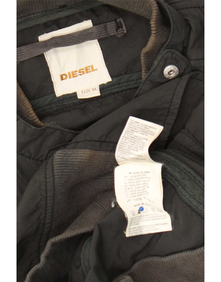 Diesel Damen Militärjacke UK 18 XL Schwarz Nylon