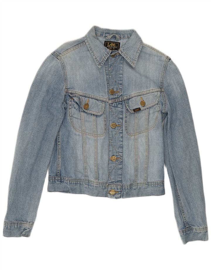 Lee Damen Jeansjacke UK 12 Mittelblaue Baumwolle