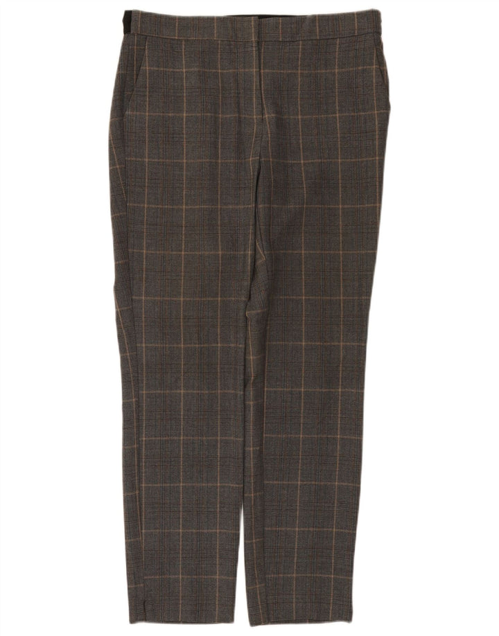 Zara Damen-Chinohose mit schmaler Passform, groß, W30, L27, grau kariert