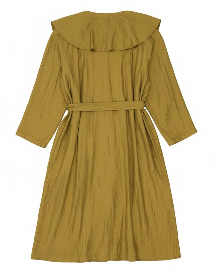 Vintage Damen Übergroßer Mantel UK 14 Medium Khaki Polyester