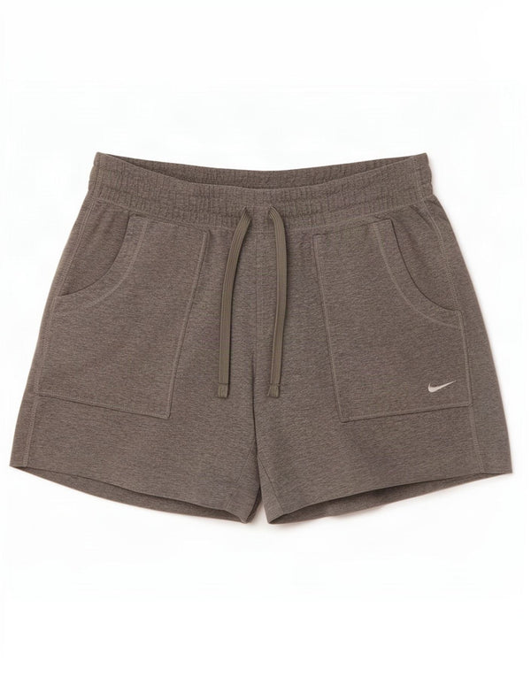Nike Damen Sportshorts UK 12/14 mittelgraue Baumwolle