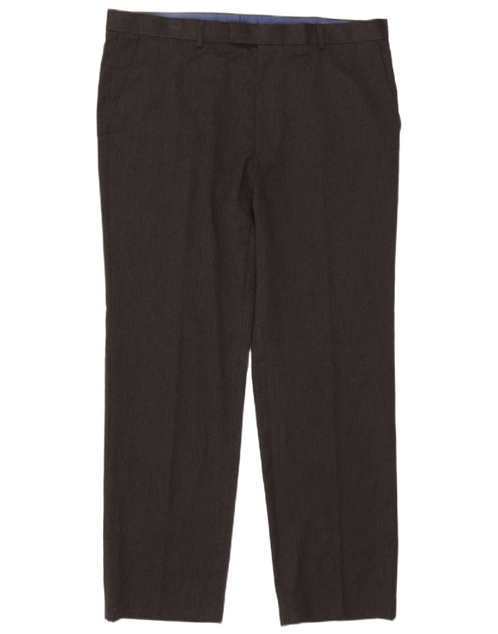 Marks & Spencer Herren-Anzughose in normaler Passform, W38, L31, grau, Polyester