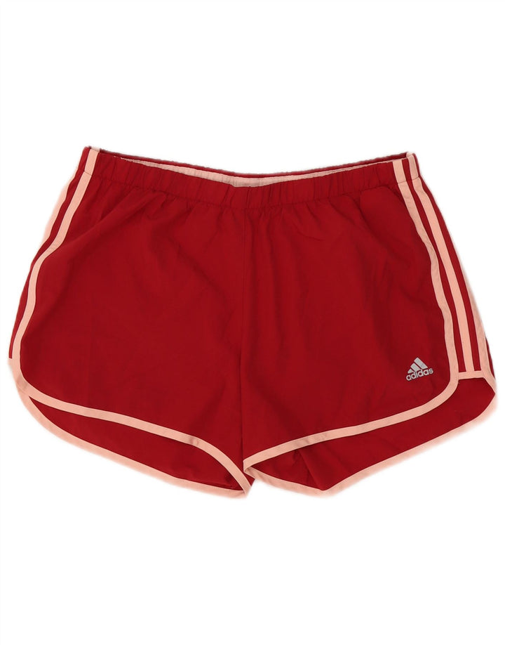 ADIDAS Damen Climalite Sport Shorts UK 14 Large Rot Polyester