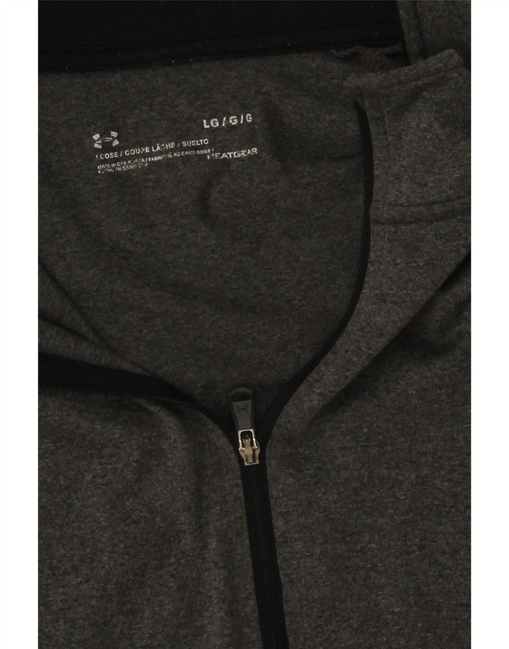 Under Armour Herren-Pullover-Trainingsanzugoberteil mit Reißverschluss und Halsausschnitt, großes graues Polyester