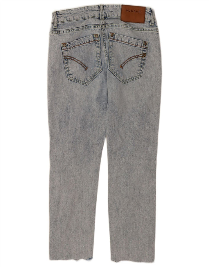 Dondup Damen Distressed-Cropped-Jeans W26 L23 Blaue Baumwolle