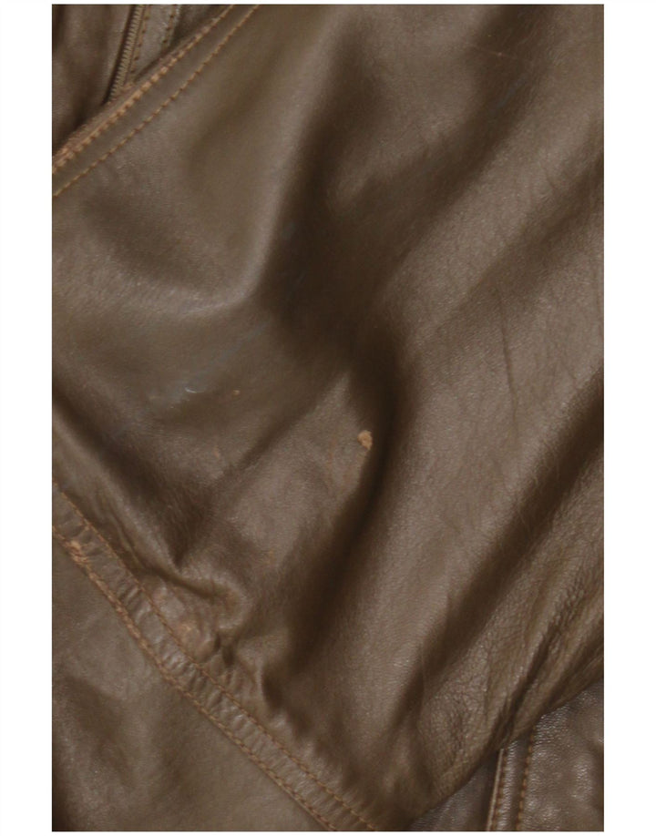 Vintage Herren Lederjacke IT 52 XL Khaki