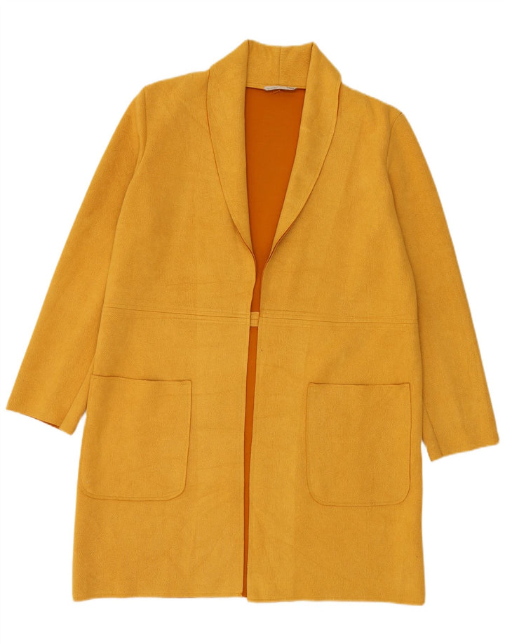 Zara Damen Übergroßer offener Mantel UK 10 Small Gelb