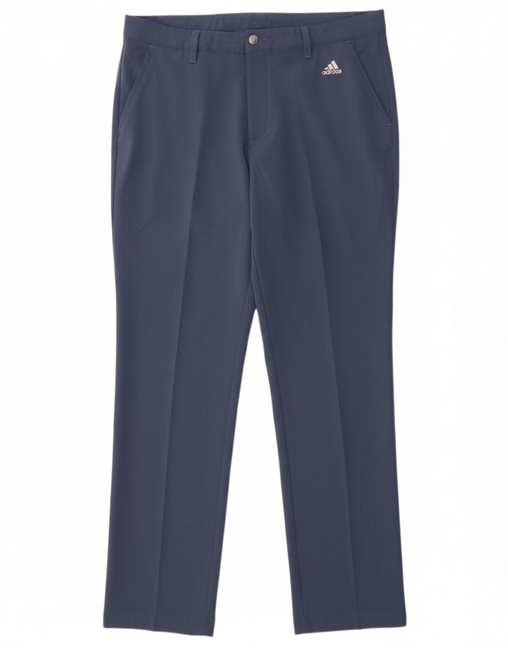 ADIDAS Mens Slim Chino Trousers W36 L30 Navy Blue Polyester