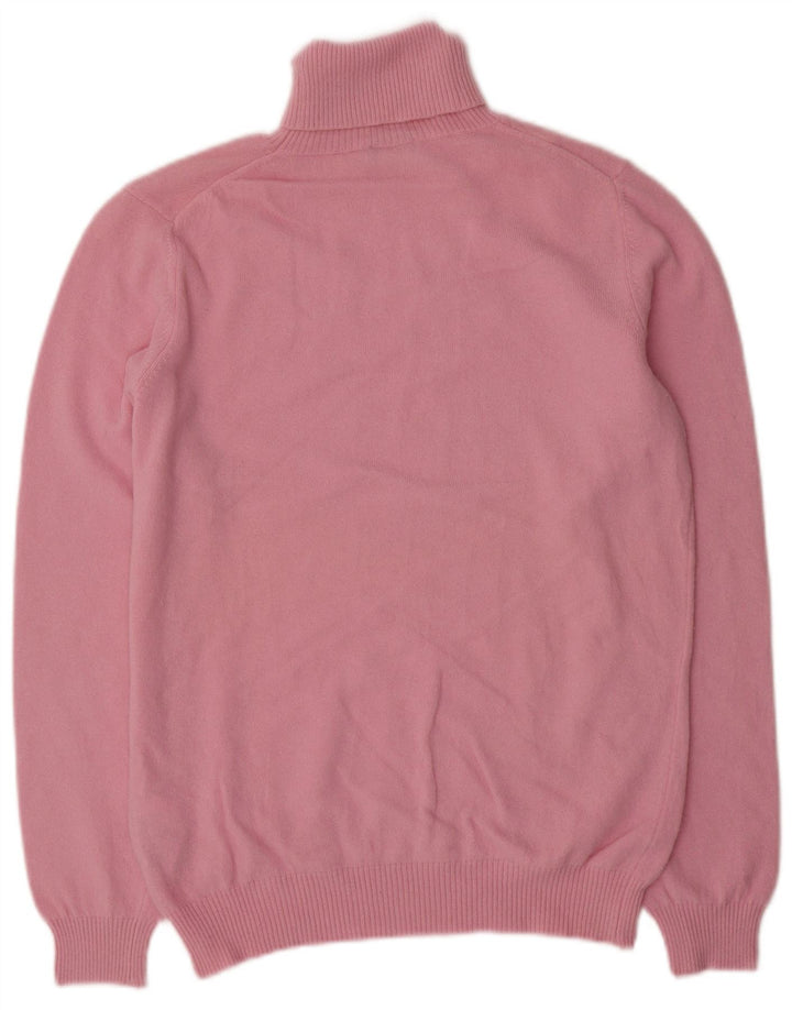 Benetton Damen-Pullover mit Rollkragen, UK 16, Größe L, rosa Wolle