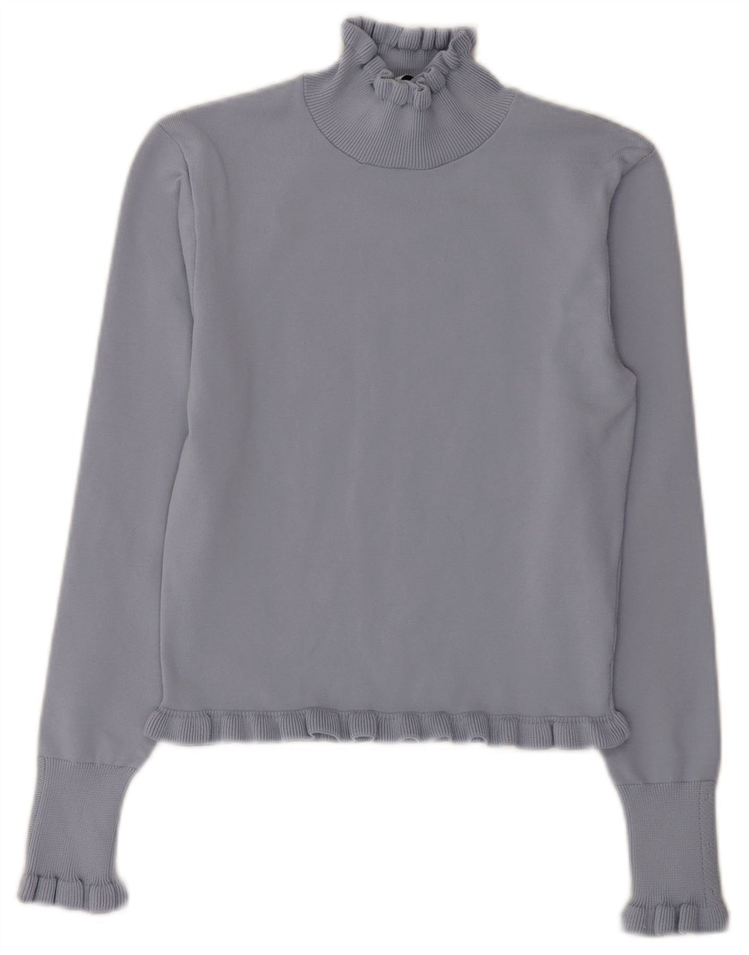 Zara Damen Crop Rollkragenpullover Pullover UK 12 Mittelblaues Polyester