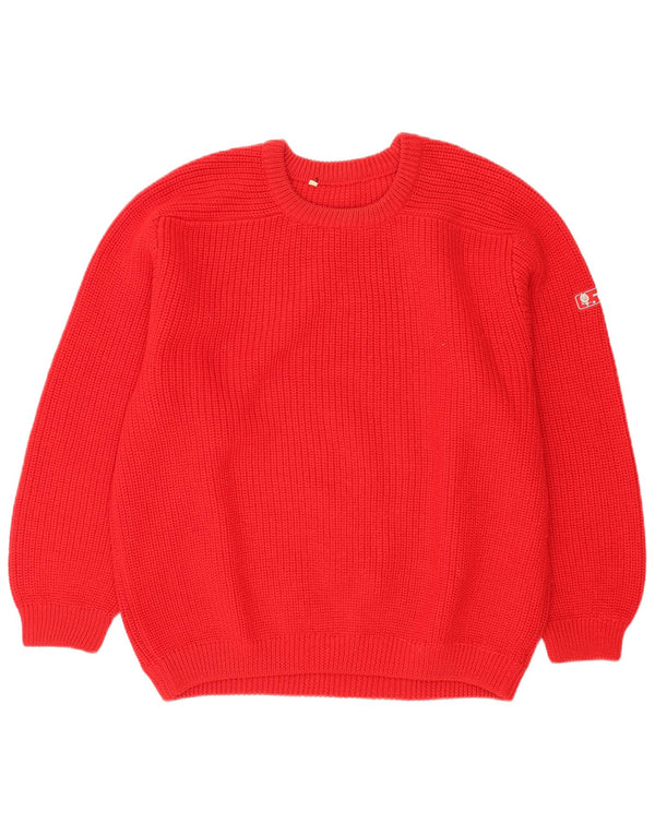 Marina Yachting Herren-Pullover mit Rundhalsausschnitt, XL, rote Schurwolle