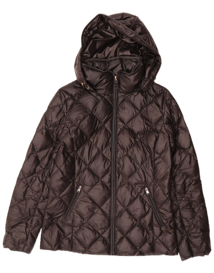 Ralph Lauren Wattierte Damenjacke mit Kapuze, UK 10, Größe S, Schwarz, Polyester