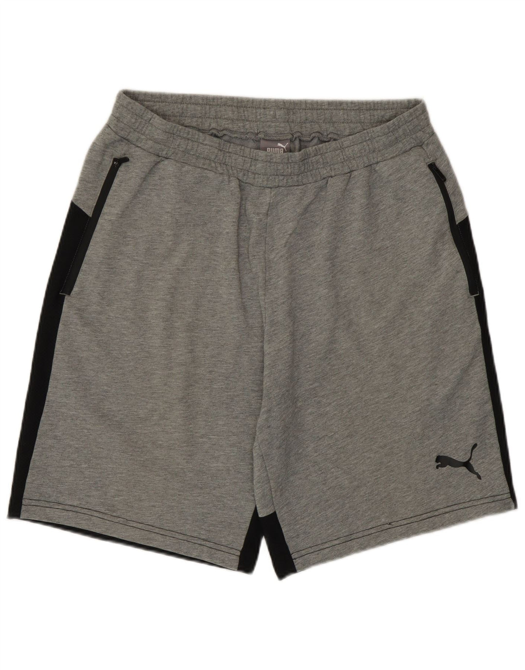 Puma Herren-Sportshorts, groß, graue Colourblock-Baumwolle