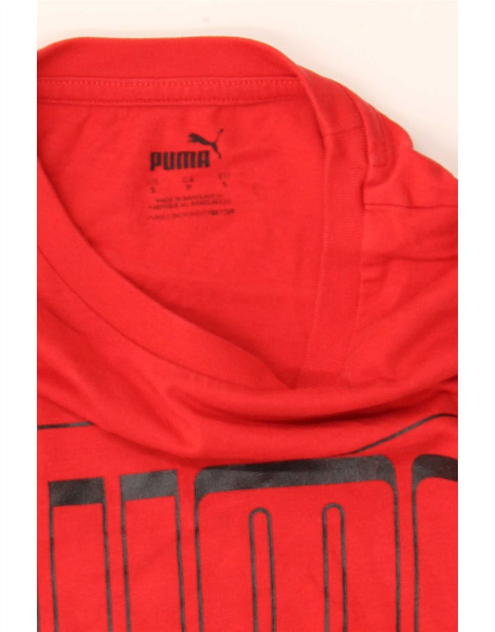 Puma Damen Grafik T-Shirt Top UK 10 Small Rot