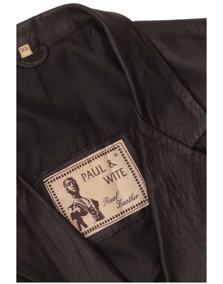 Paul & Wite Herren Lederjacke UK 44 2XL Schwarzes Leder