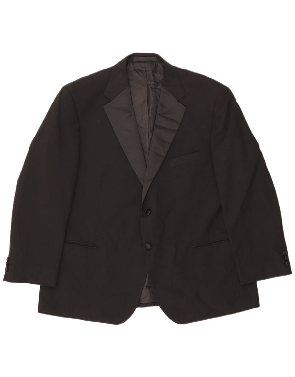 Marks & Spencer Herren-Blazer mit 2 Knöpfen, UK 46, XL, Schwarz, Farbblock