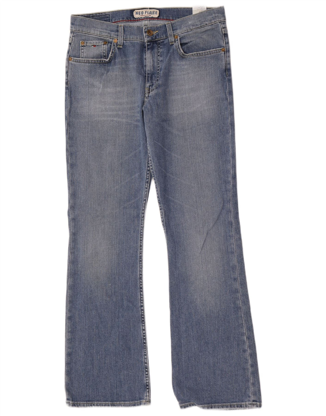 Tommy Hilfiger Damen Schlagjeans W31 L30 Blaue Baumwolle