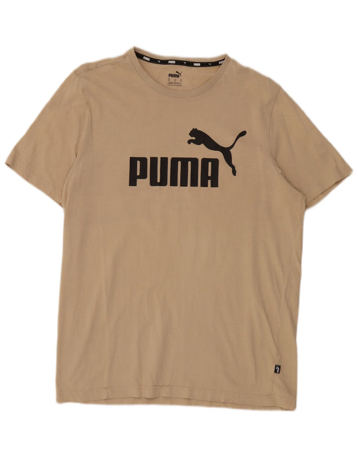 Puma Damen Grafik T-Shirt Top UK 14 Medium Beige