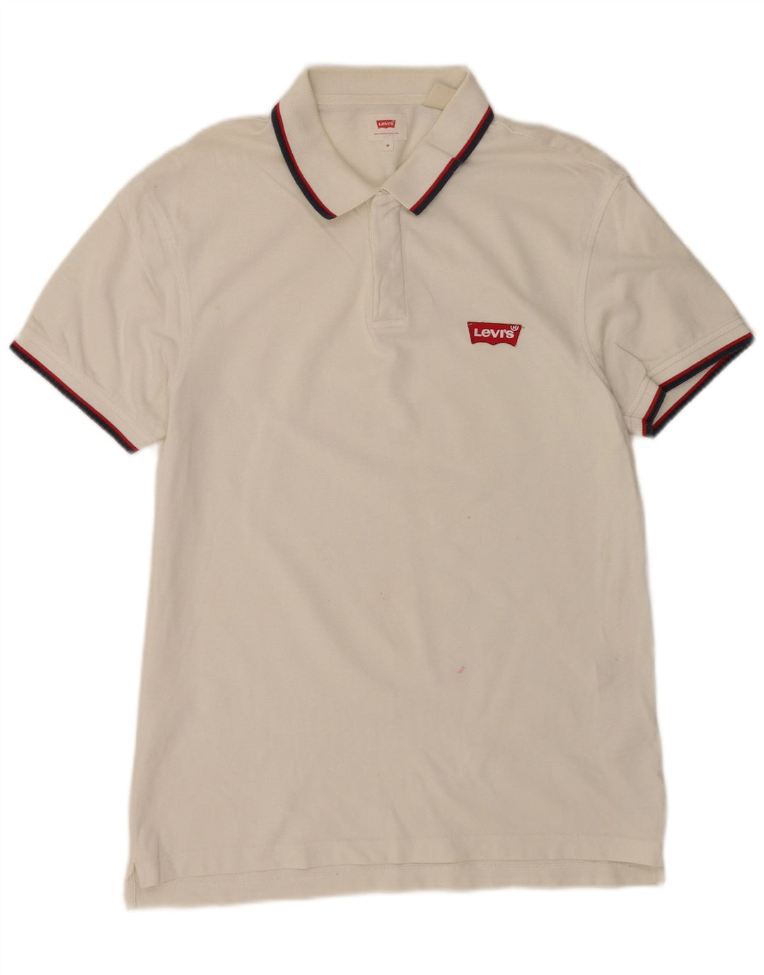 Levi's Herren-Poloshirt aus mittelweiß gestreifter Baumwolle