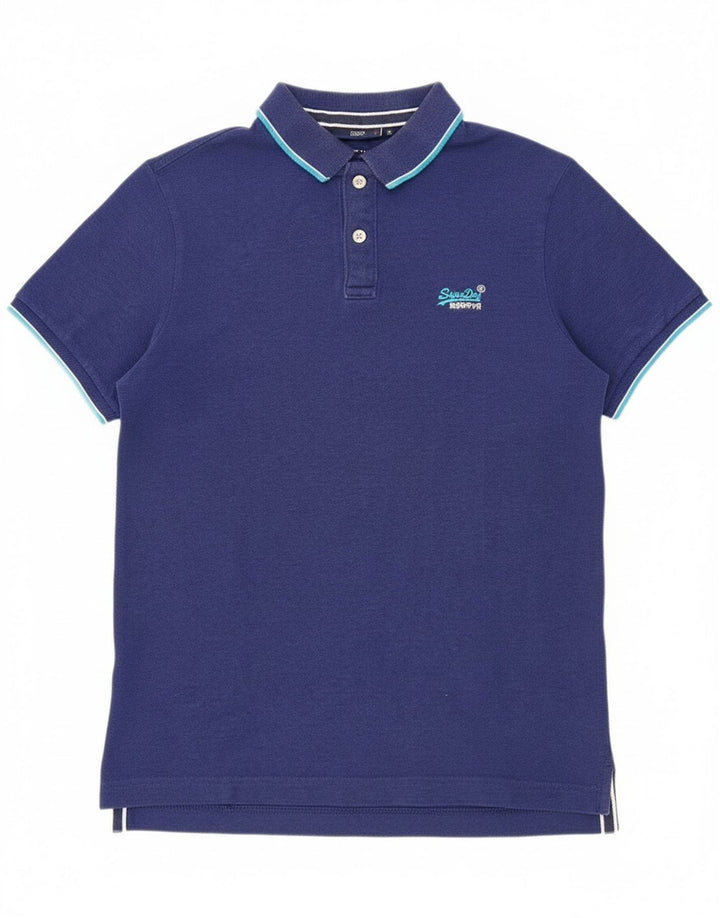 Superdry Herren-Poloshirt, große blaue Baumwolle