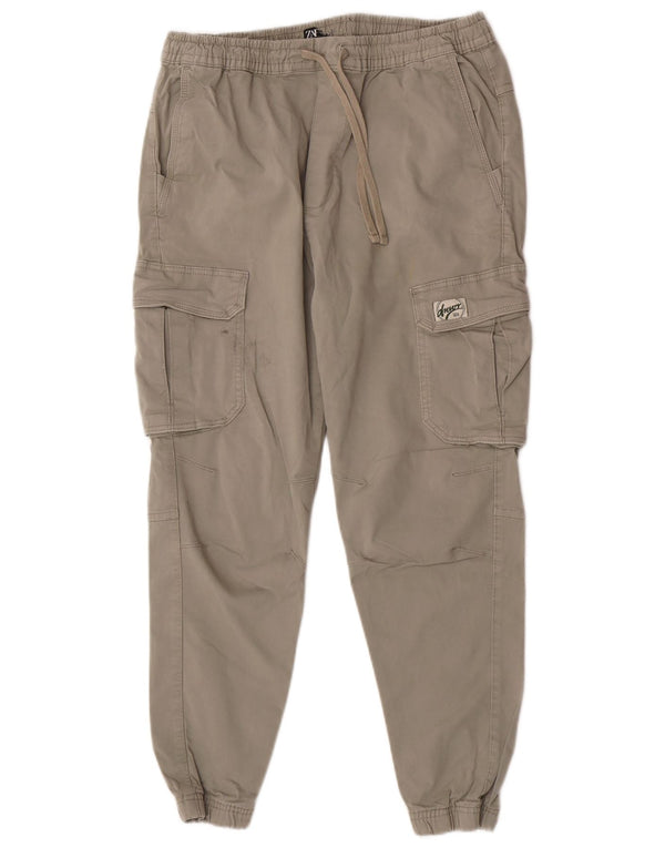 Zara Mens Joggers Cargo Trousers W30 L27 Grey Cotton