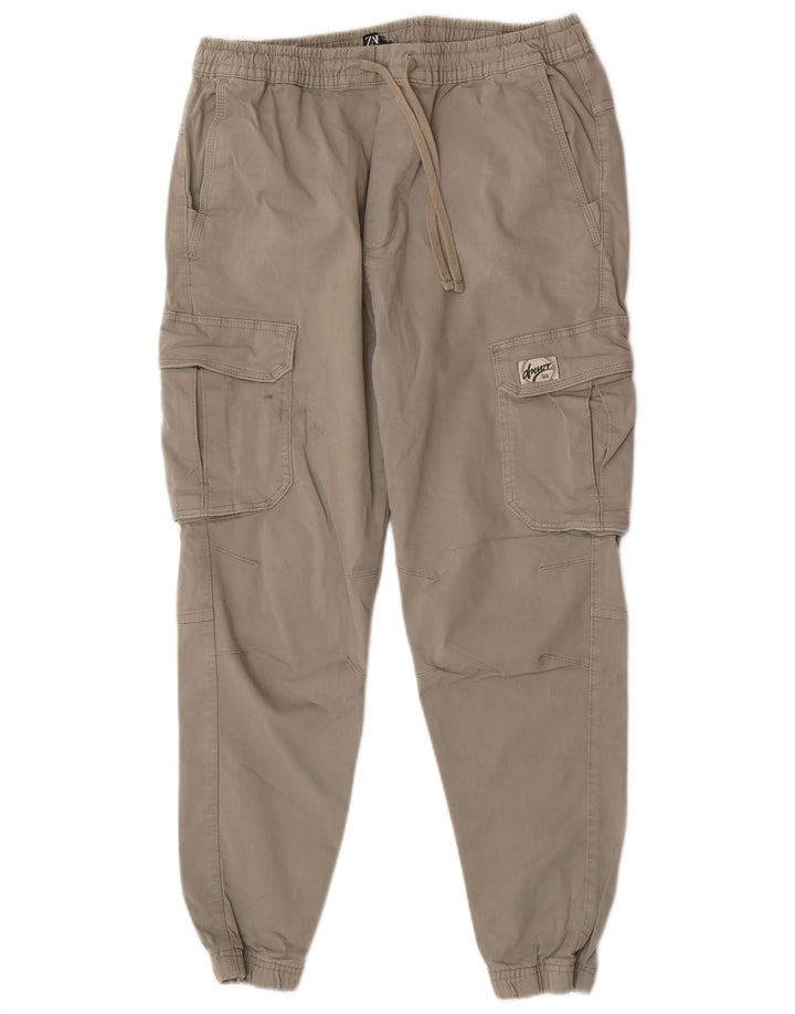 Zara Herren Jogger Cargohose W30 L27 Graue Baumwolle